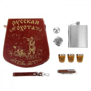 Сумка-набор охотничья "Охотник и собака" на 3 персоны (8 предметов) 160030
