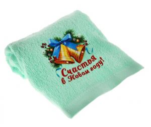 Полотенце с наклейкой Collorista "Счастья в Новом году!", 100% хлопок 199036