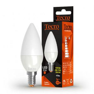Лампа светодиодная свеча Tecro 5 Вт С38  4000К
