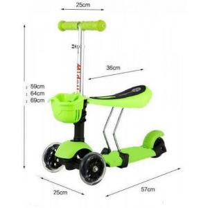 Самокат X три колеса, ScooTer 3in1, с сидушкой, светятся колёса   Артикул: 11303161