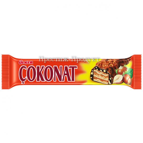 Батончик COKONAT вафли в шоколаде с фундуком 33 грамма