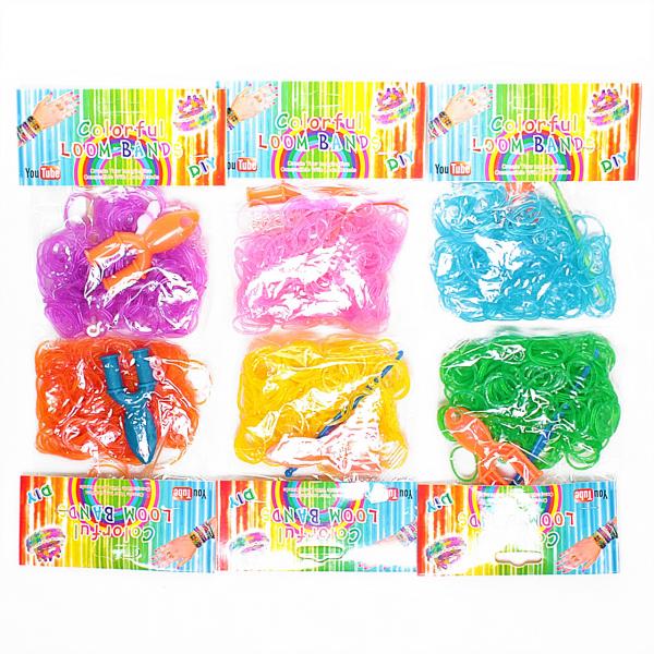 Акция Набор для плетения резинок кольца и браслеты loom bands 12 папчек в упаковке ассорти