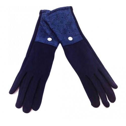 Женские Перчатки  Русская Зима  кашемир длинные Артикул P-450 синие