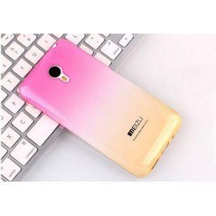 Силиконовых чехол Meizu U20  (розово-желтый)