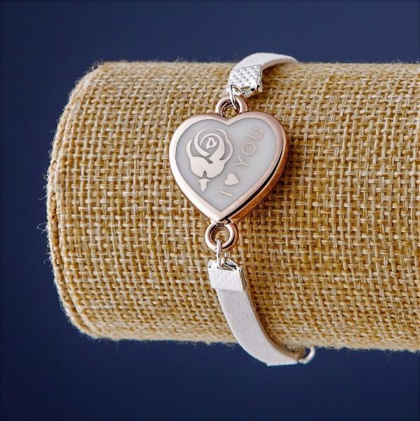 Браслет детский белое Сердечко L-15-20см