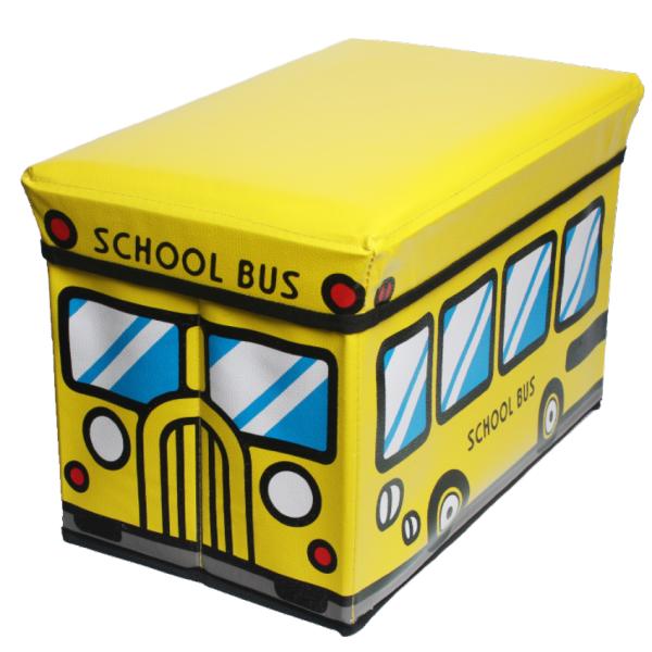 Детский пуфик-ящик для игрушек Happy bus, 40x25x25 см