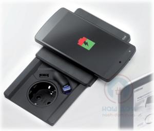 Врезной блок розеток Square80 220+USB+RJ45, цена фото купить в Киеве. Раздел Електричні розетки