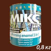 ГРУНТ-ЭМАЛЬ (3 в 1) шоколадно-коричневая «Miks»; 0,8 кг