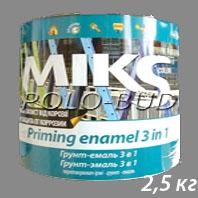 ГРУНТ-ЭМАЛЬ (3 в 1) серая «Miks»; 2,5 кг