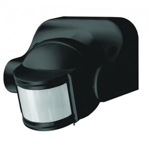 Датчик движения Euroelectric ST-09B BLACK 180°, IP44, цвет черный