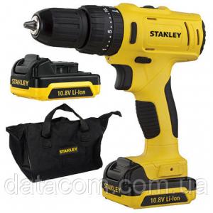 Дрель-шуруповерт ударный аккумуляторный STANLEY LI-ION 10.8 В 1.5 АЧ + 2 аккумулятора и сумка