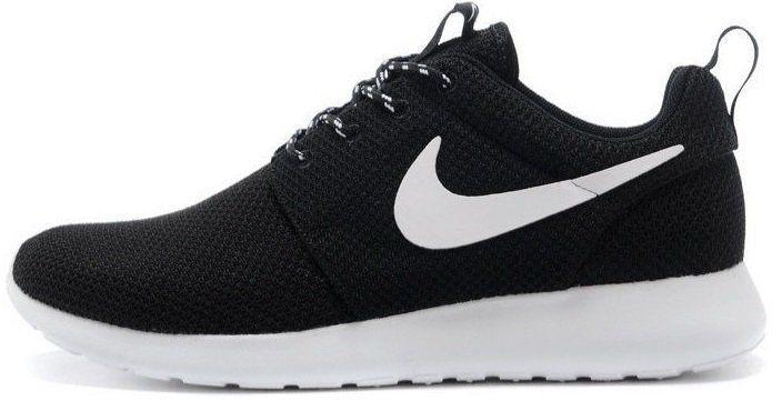 Женские кроссовки Nike Roshe Run "Black/White" (Найк Роше Ран) черные