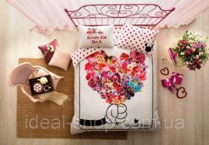 Детское постельное бельё евро ТАС Mickey & Minnie Flowers