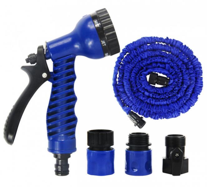 Усиленный садовый  шланг для полива X HOSE 45 м с распылителем Синий Xhose Hose (Xh001)