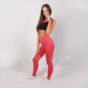 Женские спортивные лосины, тайтсы, леггинсы, одежда, для фитнеса, спорта, йоги, бега Кораловый, M