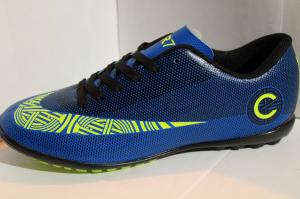 Футбольные кроссовки(копы) Nike CR7 сороконожки на шнурке для игры в футбол на шнуровке синие С
