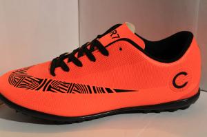 Футбольные кроссовки(копы) Nike CR7 сороконожки на шнурке для игры в футбол на шнуровке оранжев