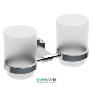 Два стакана для зубных щеток с держателем Ravak Chrome CR 220 хромированная латунь матовое стек