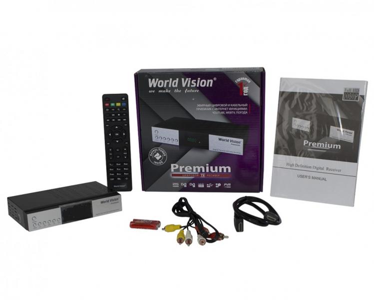 Фото Ресиверы SAT/DVB-Т2/Android, Эфирные DVB-T2 World Vision Premium DVB-T2/С RF Модулятор