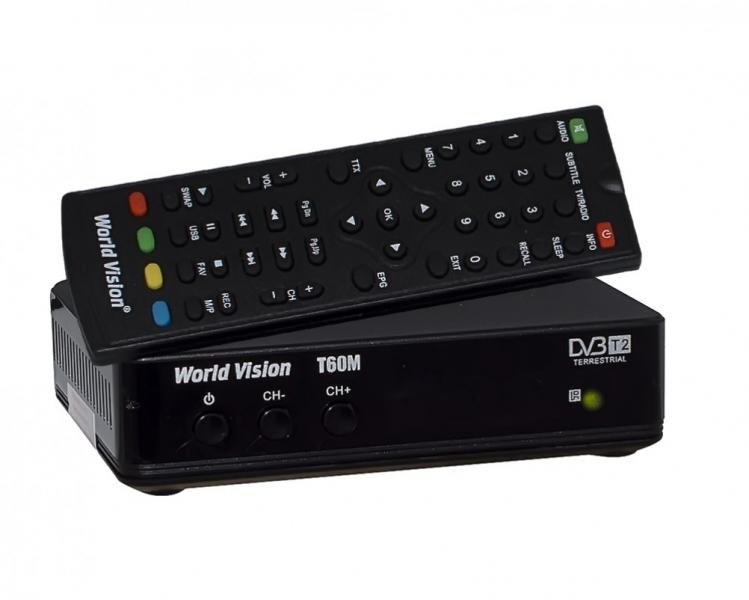 Фото Ресиверы SAT/DVB-Т2/Android, Эфирные DVB-T2 World Vision T60M DVB-T2
