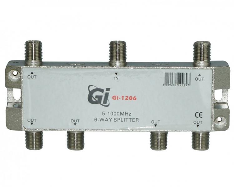 Фото Антенны и комплектующие, Сплиттеры, диплексеры, 0/12V Сплиттер 6-WAY Splitter Gi-1206