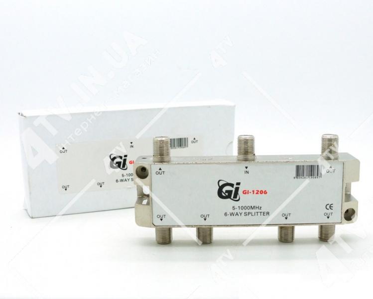 Фото Антенны и комплектующие, Сплиттеры, диплексеры, 0/12V Сплиттер 6-WAY Splitter Gi-1206