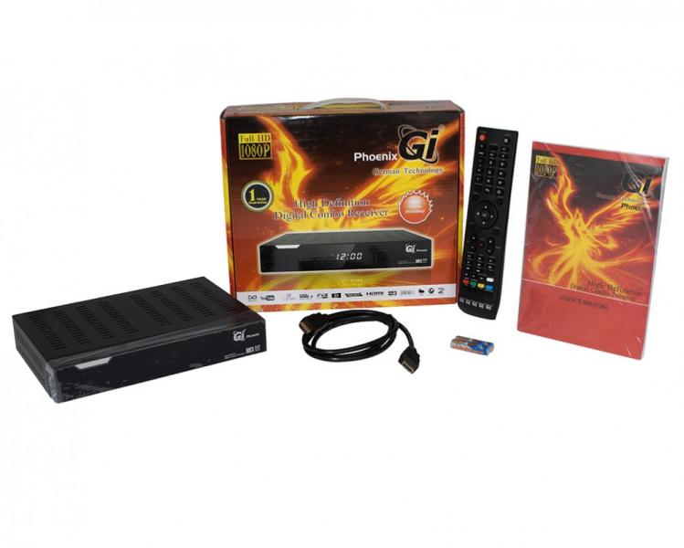 Фото Ресиверы SAT/DVB-Т2/Android, Combo DVB-T2 + DVB-S2 Galaxy Innovations GI Phoenix COMBO HD DVB-S2/T2/C