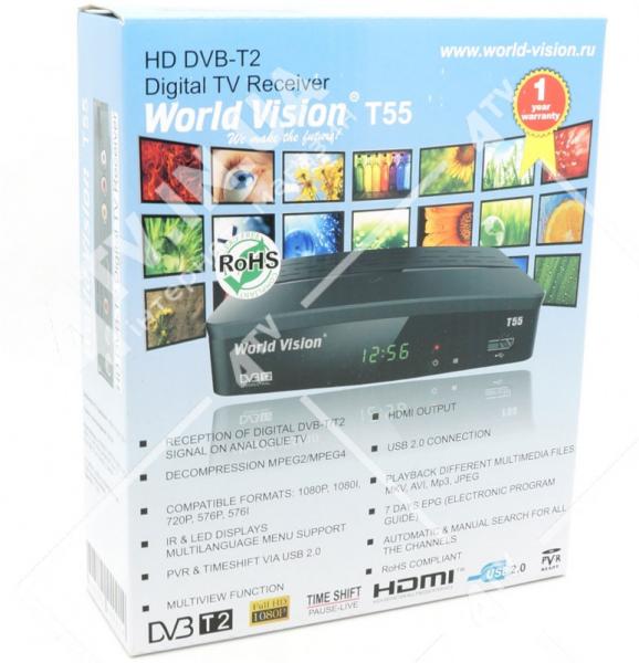 Фото Ресиверы SAT/DVB-Т2/Android, Эфирные DVB-T2 World Vision T55 DVB-T2