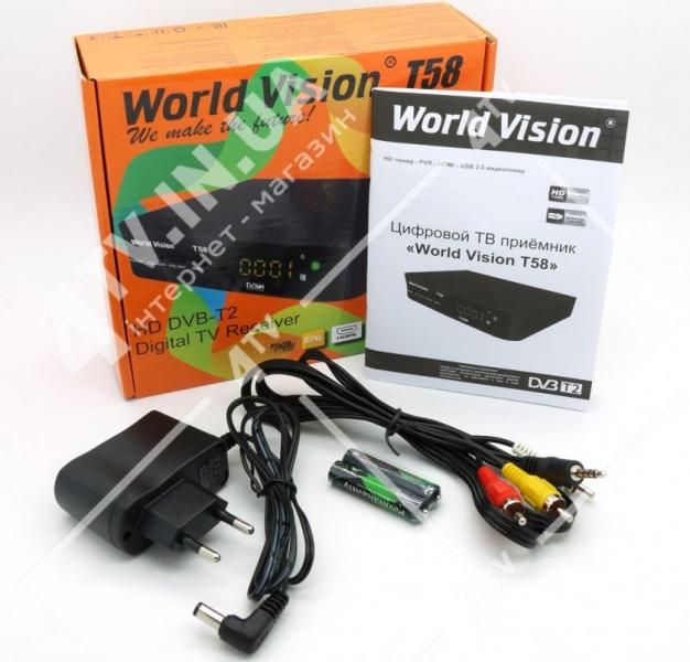 Фото Ресиверы SAT/DVB-Т2/Android, Эфирные DVB-T2 World Vision T58 DVB-T2