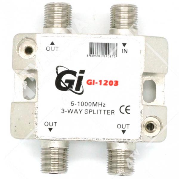 Фото Антенны и комплектующие, Сплиттеры, диплексеры, 0/12V Сплиттер 3-WAY Splitter Gi-1203