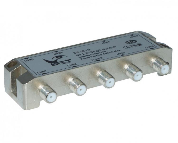 Фото Антенны и комплектующие, Переключатели DiSEqC DiSEqC 8х1 SET SD-81A внутр.