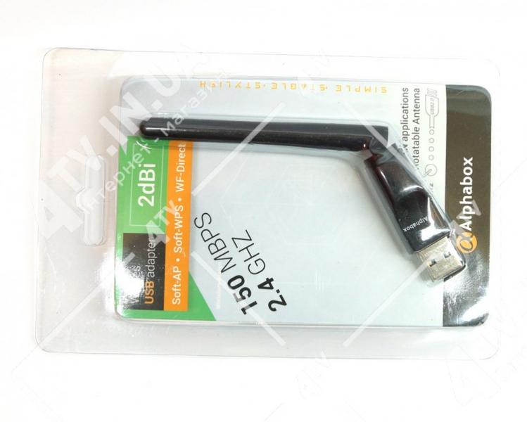 Фото Сетевое оборудование, Роутеры, USB Wi-Fi адаптеры, USB Wi-Fi адаптеры USB Wi-Fi адаптер Alphabox RT5370