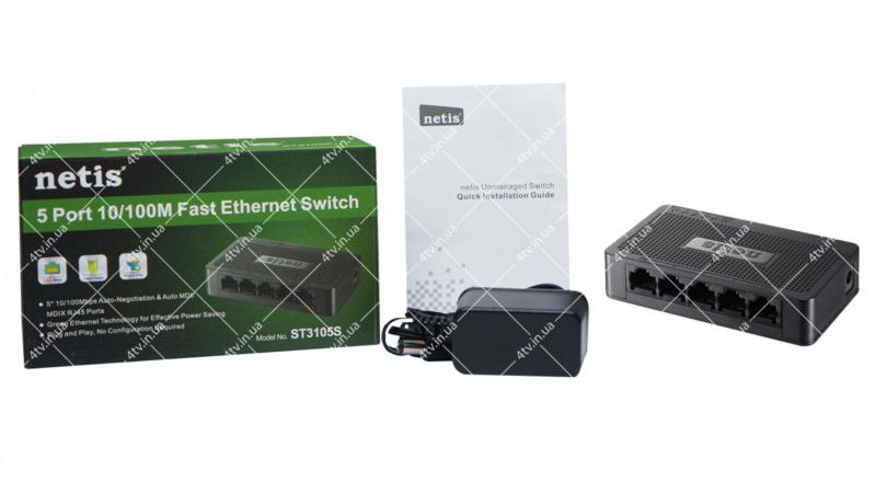 Фото Сетевое оборудование, Роутеры, USB Wi-Fi адаптеры, Сетевые коммутаторы (свитчи, панели) Коммутатор Netis ST3105S