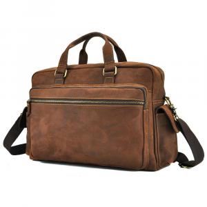Мужская дорожная сумка из натуральной кожи с отделом для ноутбука Tiding Bag t0018