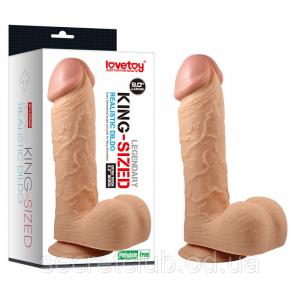 Фаллоимитатор с мошонкой - Legendary King Sized Realistic Dildo 9" - Фаллоімітатори в магазине Одессы