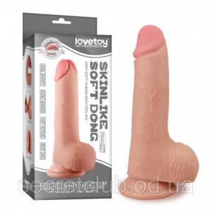Фаллоимитатор с мошонкой - Skinlike Soft Dong 7,5'' - Фаллоімітатори в магазине Одессы