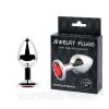 SILVER PLUG MEDIUM (втулка анальная), L 82 мм, D 34 мм, вес 90г, цвет кристалла красный — купити в Україні