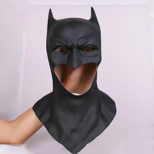Маска Бетмен (Batman) RESTEQ - доросла латексна маска-шолом із гуми, реалістичний костюмний акс
