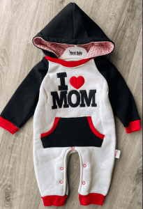 Чоловічок "❤️mom" сірий, унісекс 3 місяці оптом уп. - 1 шт