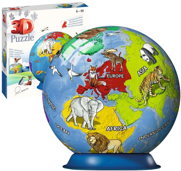 Zdjęcie Zabawki, Edukacyjne RAVENSBURGER Puzzle 3D Kula Dziecinny globus 72 el