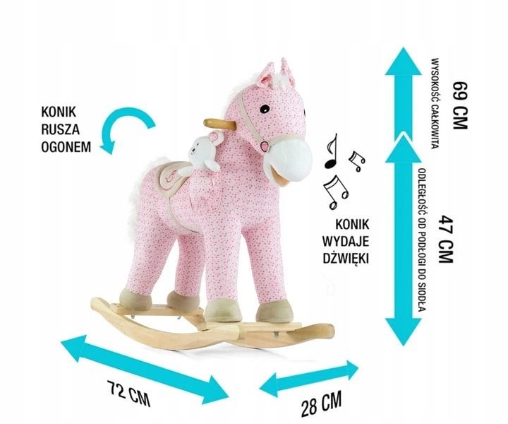 Zdjęcie Sport i Rekreacja, Rowery i Akcesoria Milly Mally Koń na biegunach Pony Pink
