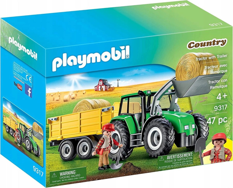 Zdjęcie Zabawki, Klocki Playmobil 9317 Wielki traktor z przyczepą