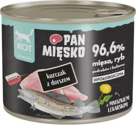 Karma mokra dla kota Pan Mięsko kurczak z dorszem 200g