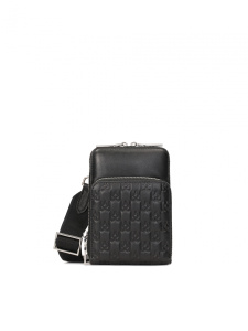 Mała skórzana torba męska crossbody z szerokim paskiem