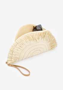 Torebka plażowa z plecionego materiału w kolorze naturalnego beżu Sun Poupee Marilyn