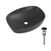 Раковина накладна Qtap Robin 500х380х140 мм, Anthracite, прямокутна, з донним клапаном QT04116302AN