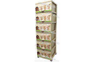 Комодиз пластика для хранения в детскую Медвежата на 6 ящиков Elif Plastik 298-20-6