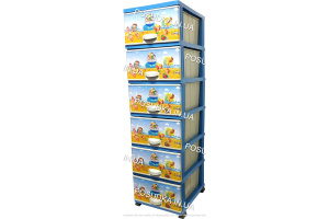 Комод в детскую пластиковый для мальчика на 6 ящиков Принцесса Elif Plastik 298-40-6