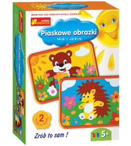 Piaskowe obrazki - Miś i jeżyk