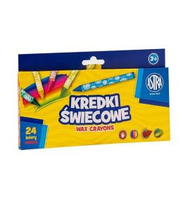 Kredki świecowe okrągłe 24kol ASTRA